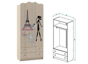 Шкаф для одежды с ящиками Париж в Домодедово - domodedovo.ok-mebel.com | фото